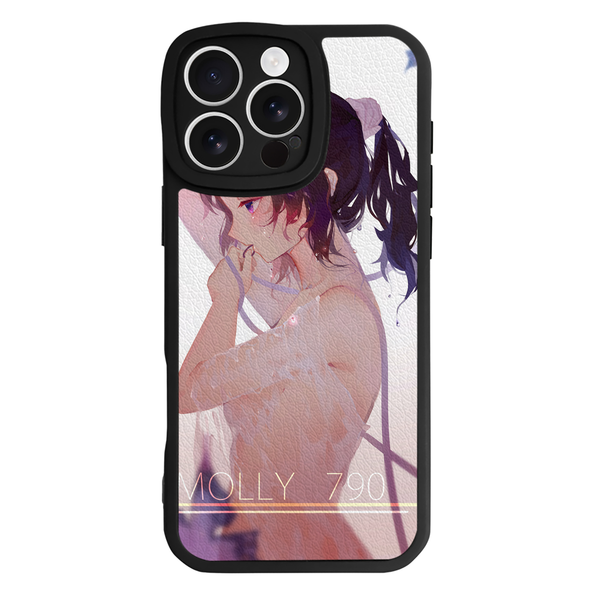 （画像用） 鬼滅の刃（きめつのやいば）蟲柱-胡蝶 しのぶ／こちょう しのぶ Kochou Shinobu 【iPhone 16シリーズ対応】シリコンスマホケース（レザー調） 材質：シリコン